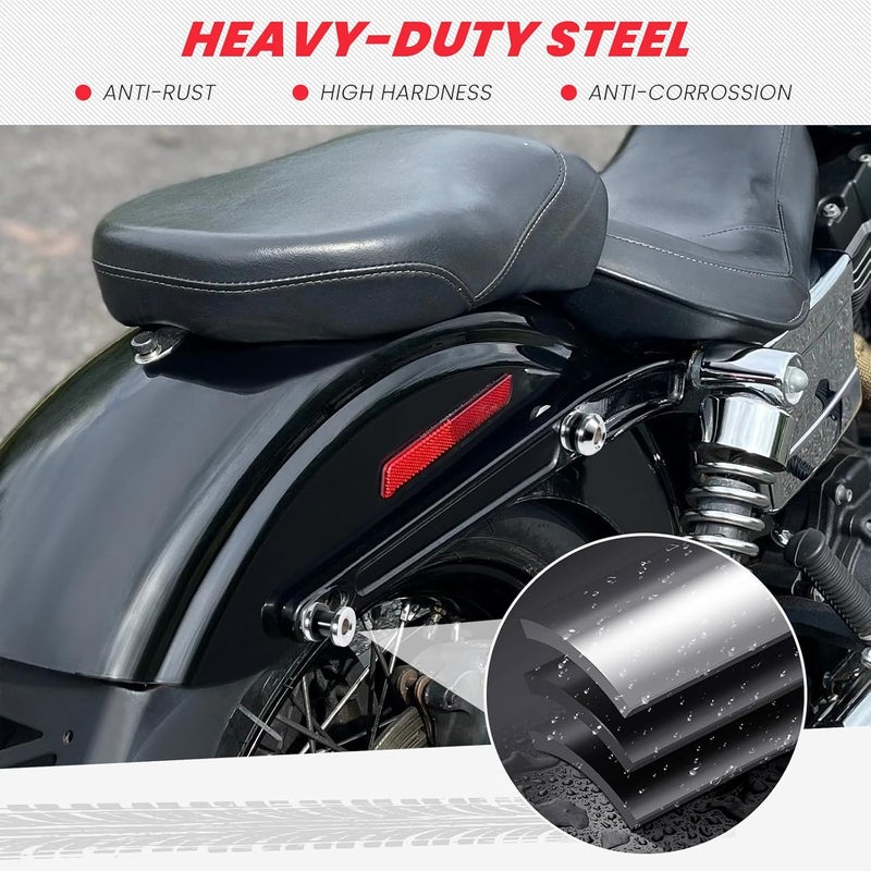kekykm 2006-2017 Passenger Backrest Sissy Bar Docking Hardware Kit Compatible with Harley Davidson Dyna Fat Bob Street Bob Low Rider Super Glide Wide Glide FXDL FXDF FXDWG Models Chrome - Image 4